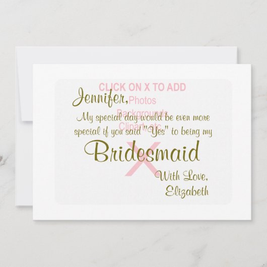Invitation Bridesmaid | MODÈLE (Devant)
