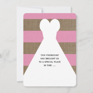 Invitation Bridesmaid Pink et Burlap Regardez sur papier