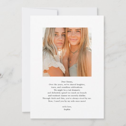 Invitation Bridesmaid Proposition Bold Jouer (Dos)