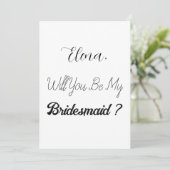 Invitation Bridesmaid Proposition Élégante Simple Mariage ten (Debout devant)