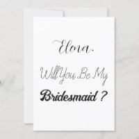 Bridesmaid Proposition Élégante Simple Mariage ten