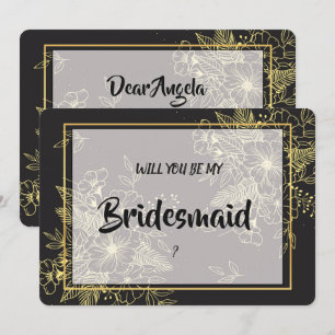 Invitation Bridesmaid Rose d'or