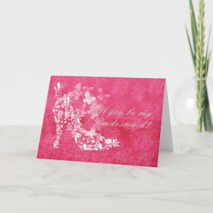 Invitation Bridesmaid, serez-vous ma Bridesmaid rose et whi