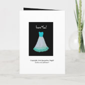 Invitation Bridesmaid TURQUOISE & Gown BLANC & Flown Trim (Dos)