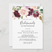 Invitation Bridesmaids Floral Rustique Luncheon Douche (Devant)