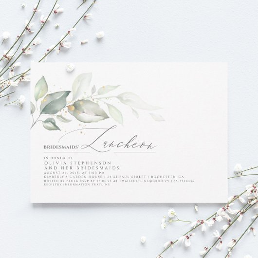 Invitation Bridesmaids Luncheon Dreamy Greenery Fête des mari