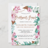 Invitation Bridesmaiers brunch aquarelle rose douche nuptiale (Devant)