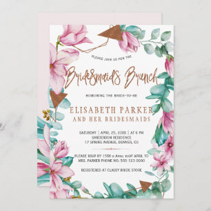 Invitation Bridesmaiers brunch aquarelle rose douche nuptiale