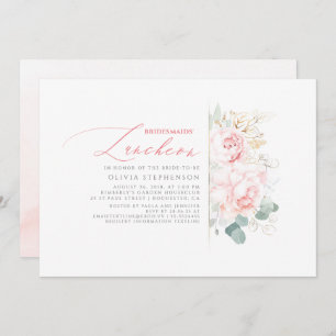 Invitation Bridesmaiers déjeuner rose Fête des mariées floral