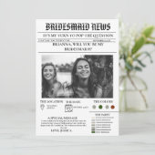 Invitation Bridesmais, journal de proposition+Bridesmaid (Debout devant)