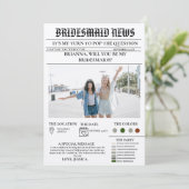 Invitation Bridesmais, journal de proposition+Bridesmaid (Debout devant)