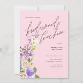 Invitation Bridesmaitres florales de verdure pourpre Luncheon (Devant)