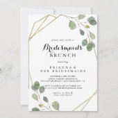 Invitation Bridesmaitres géométriques Gold Brunch Douche (Devant)