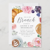 Invitation Bridesmaitres rose Floral Peony Brunch (Devant)