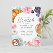 Invitation Bridesmaitres rose Floral Peony Brunch (Debout devant)