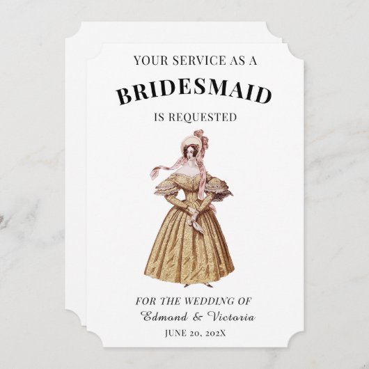 Invitation Bridesmaitres vintages (Devant / Derrière)