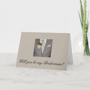 Invitation Bridesman demande Grey Suit