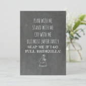 Invitation Bridezilla Funny Bridesmaid / Maid of Honor (Debout devant)