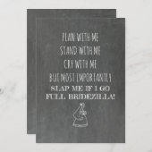 Invitation Bridezilla Funny Bridesmaid / Maid of Honor (Devant / Derrière)