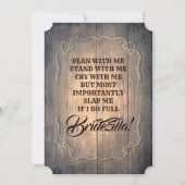 Invitation Bridezilla Funny Bridesmaid / Maid of Honor Rustic (Devant)