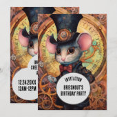 Invitation Briesnout Steampunk Animal Nom personnalisé (Devant / Derrière)