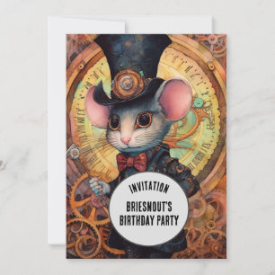 Invitation Briesnout Steampunk Animal nom personnalisé