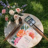 Invitation bright and bold vibrant floral bridal shower