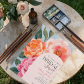 Invitation bright and bold vibrant floral bridal shower