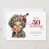 Invitation Bright and funny 50 lady greeting birthday card (Devant)