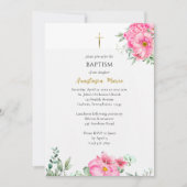Invitation Bright and Happy Pink Flowers Orthodox Baptism     (Devant)