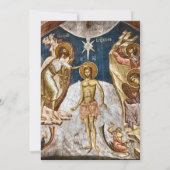 Invitation Bright and Happy Pink Flowers Orthodox Baptism     (Dos)