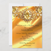 Invitation Bright Anniversaire Fête Soie Jaune bijou or (Dos)