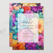 Invitation Bright Array Floral Mariage été (Devant / Derrière)