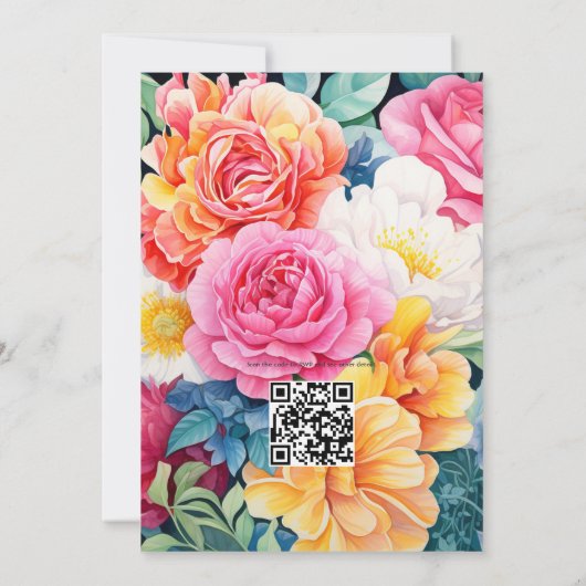 Invitation Bright Array Floral Mariage été (Dos)