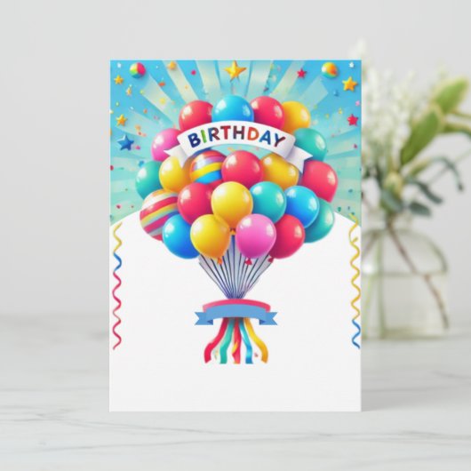 Invitation Bright Balloons (Debout devant)
