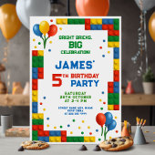 Invitation Bright Block fête d'anniversaire