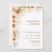 Invitation Bright Boho Fall Roses & Calla Lily Mariage (Devant)