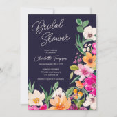 Invitation Bright bold fleurs sauvages script douche de marié (Devant)