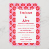 Invitation Bright Bold Orange rose rétro Floral Boho Mariage (Devant / Derrière)