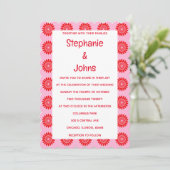 Invitation Bright Bold Orange rose rétro Floral Boho Mariage (Debout devant)