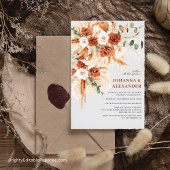 Invitation Bright Bold Terracotta Boho Mariage bohème