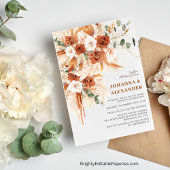 Invitation Bright Bold Terracotta Boho Mariage bohème