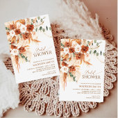 Invitation Bright Bold Terracotta Floral Boho Bridal Shower
