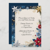 Invitation Bright Christmas Stars (Devant / Derrière)