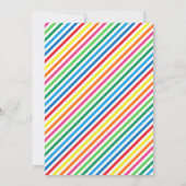 Invitation Bright Coloré Garçon Mustache fête d'anniversaire (Dos)