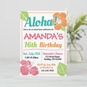 Invitation Bright Colours Island Luau fête d'anniversaire (Debout devant)