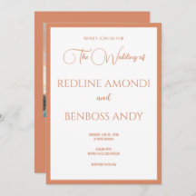 Bright Copper Elegant Modern Calligraphy Wedding