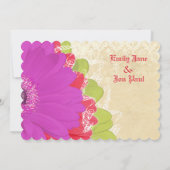Invitation Bright Coral Lime Purple Gerber Mariage Inviter (Dos)