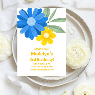 Invitation Bright Daisy Power Anniversaire