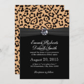 Invitation Bright Diamond & Empreinte de léopard Mariage (Devant / Derrière)